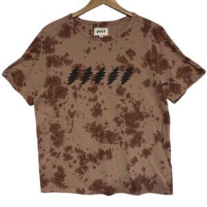 Pact Organic Cotton Grateful Dead Lightning Bolt Tie Dye T-Shirt Brown Large